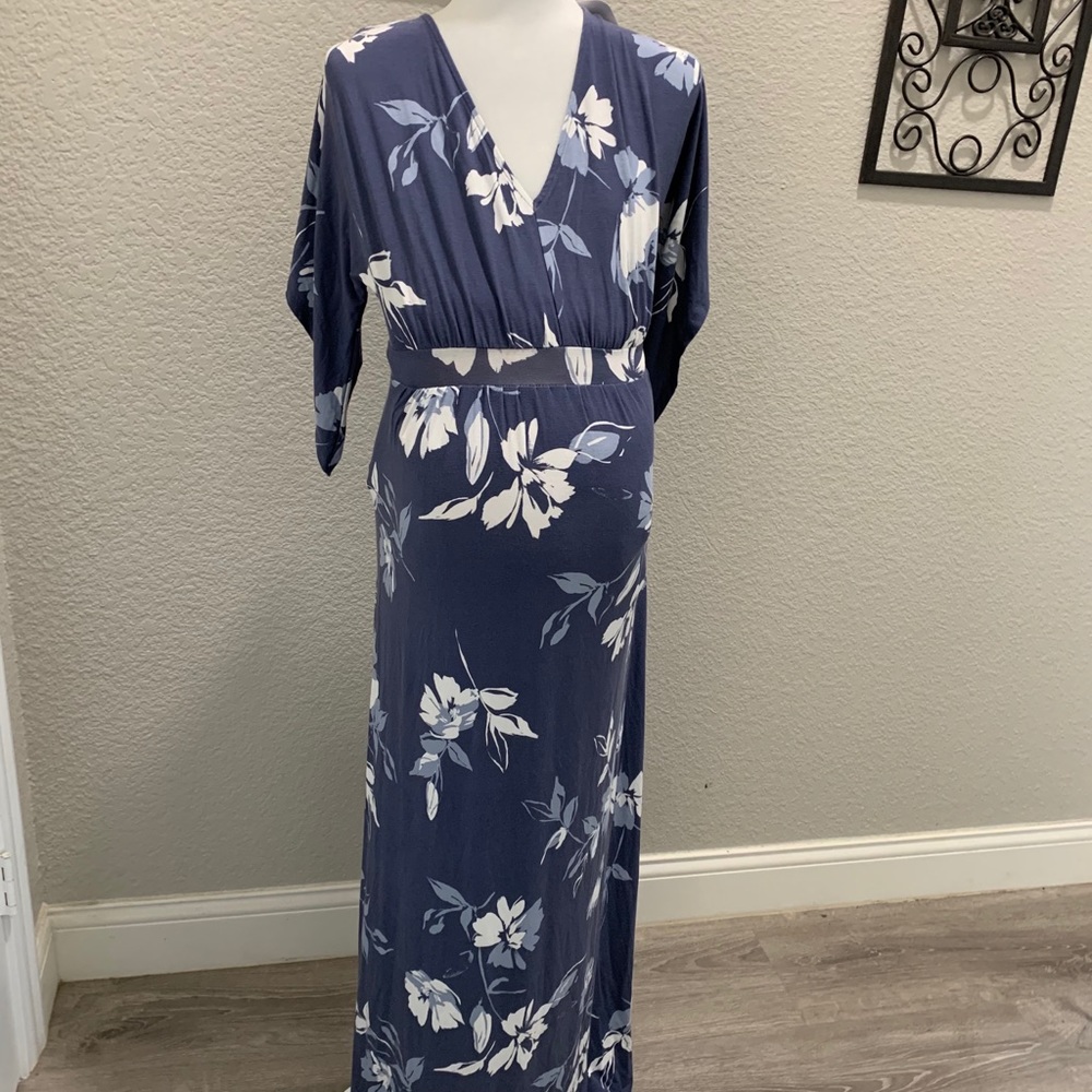 ** new maternity dress indigo bold floral